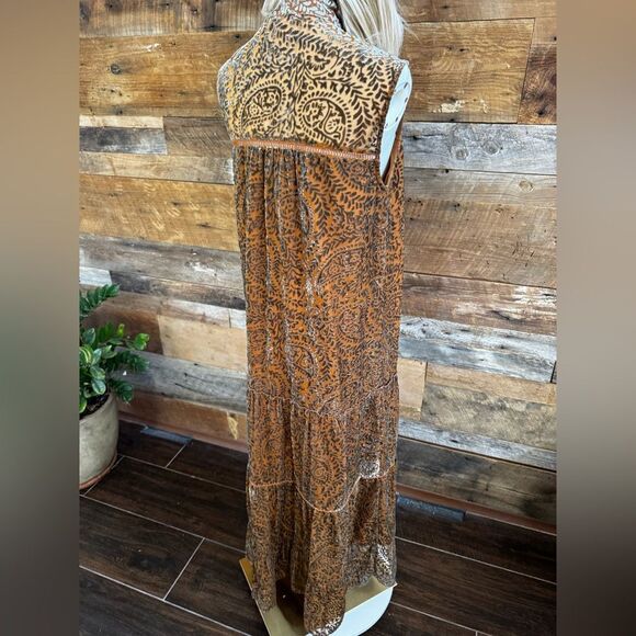 🧡 BB Dakota by Steve Madden Burnout Velvet Maxi Dress - Size Small 🧡 - Picture 7 of 9